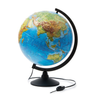 Глобус Земли физический  с подсветкой D=320 мм - «globural.ru» - Кострома