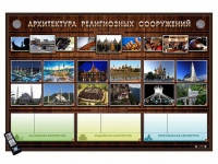 Интерактивный стенд "Архитектура религиозных сооружений" адаптивный, с сенсорным пультом управления и планшетом со шрифтом Брайля (основы духовно-нравственной культуры народов России) - «globural.ru» - Кострома