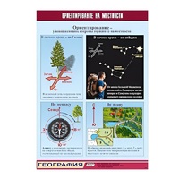 Таблица демонстрационная "Ориентирование на местности" (винил 70х100) - «globural.ru» - Кострома