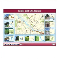 Таблица демонстрационная "Условные знаки плана местности" (винил 100x140) - «globural.ru» - Кострома