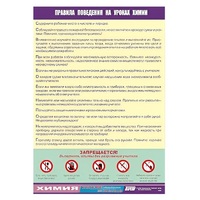 Таблица демонстрационная "Правила поведения на уроках химии" (винил 100х140) - «globural.ru» - Кострома