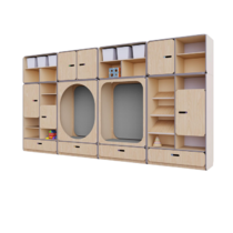 Детская стенка с местом для хранения и зонами отдыха из коллекции «НЕГА» (цвет бежевый) - «globural.ru» - Кострома