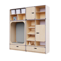 Детская стенка с местом для хранения и прямоугольной зоной отдыха из коллекции «НЕГА» (цвет бежевый) - «globural.ru» - Кострома