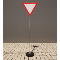 Знак дорожный "Уступите дорогу" 2.4 типоразмер 40 на стойке с основанием 3кг - «globural.ru» - Кострома