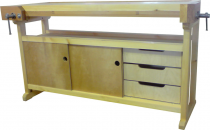 Верстак деревянный столярный Школьный (сосна) с тумбой Практик - «globural.ru» - Кострома