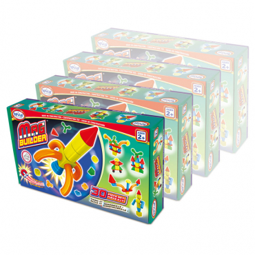 Магнитный конструктор Строитель. Базовый 30 деталей + колесная база. Комплект на группу - «globural.ru» - Кострома